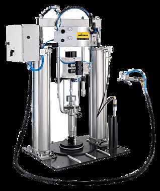 Machine for processing high viscosity 1K material