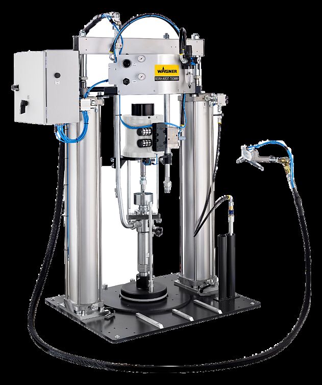 Machine for processing high viscosity 1K material